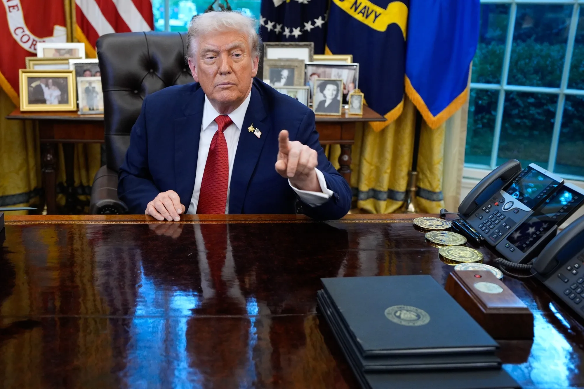 President Donald Trump during an executive order signing in the Oval Office of the White House on&nbsp;Sept. 25.