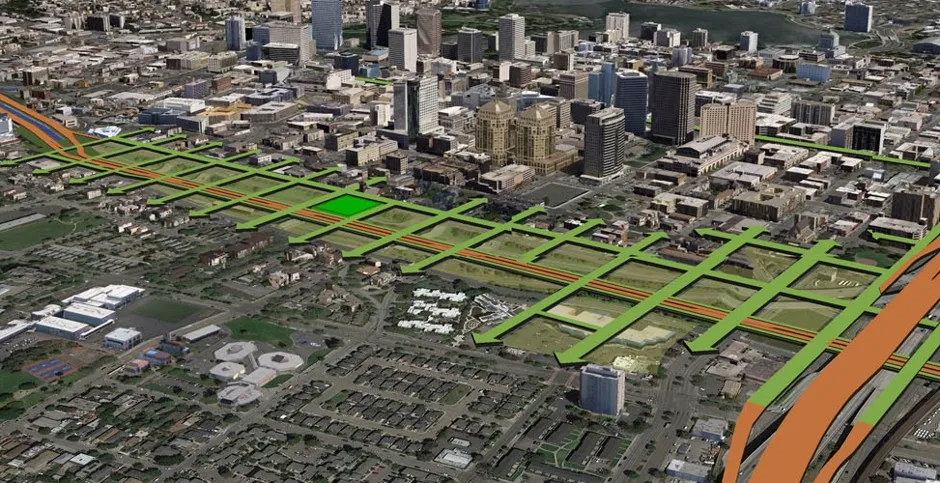 Replacing I-980 with a surface boulevard could bridge the gap between Oakland's neighborhoods.