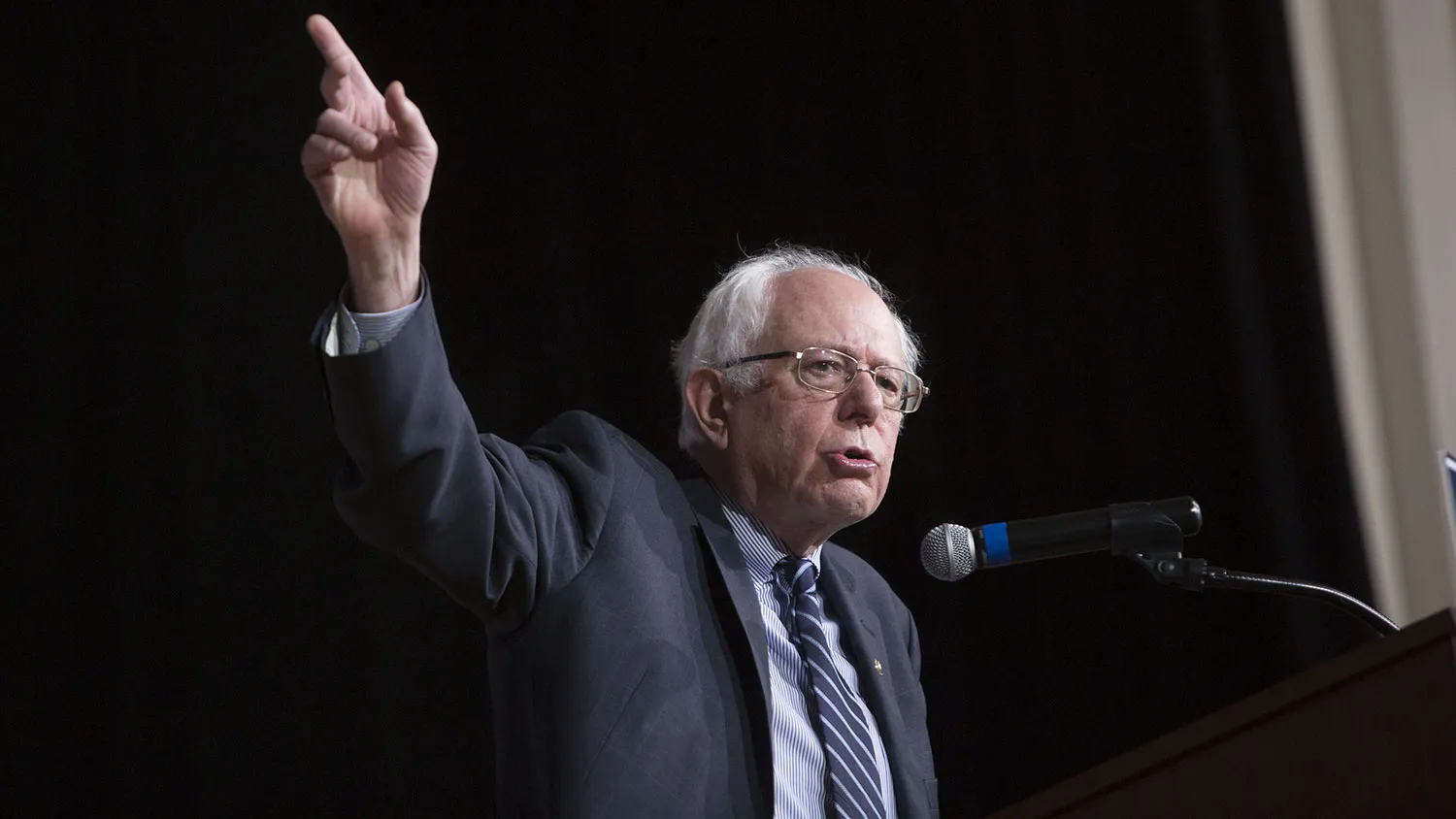 Senator Bernie Sanders speaks in Des Moines, Iowa, on Jan. 28, 2016.
