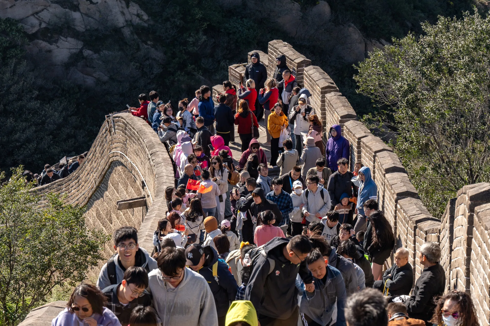 Visitors at the Badaling section of the Great Wall in Beijing, China.