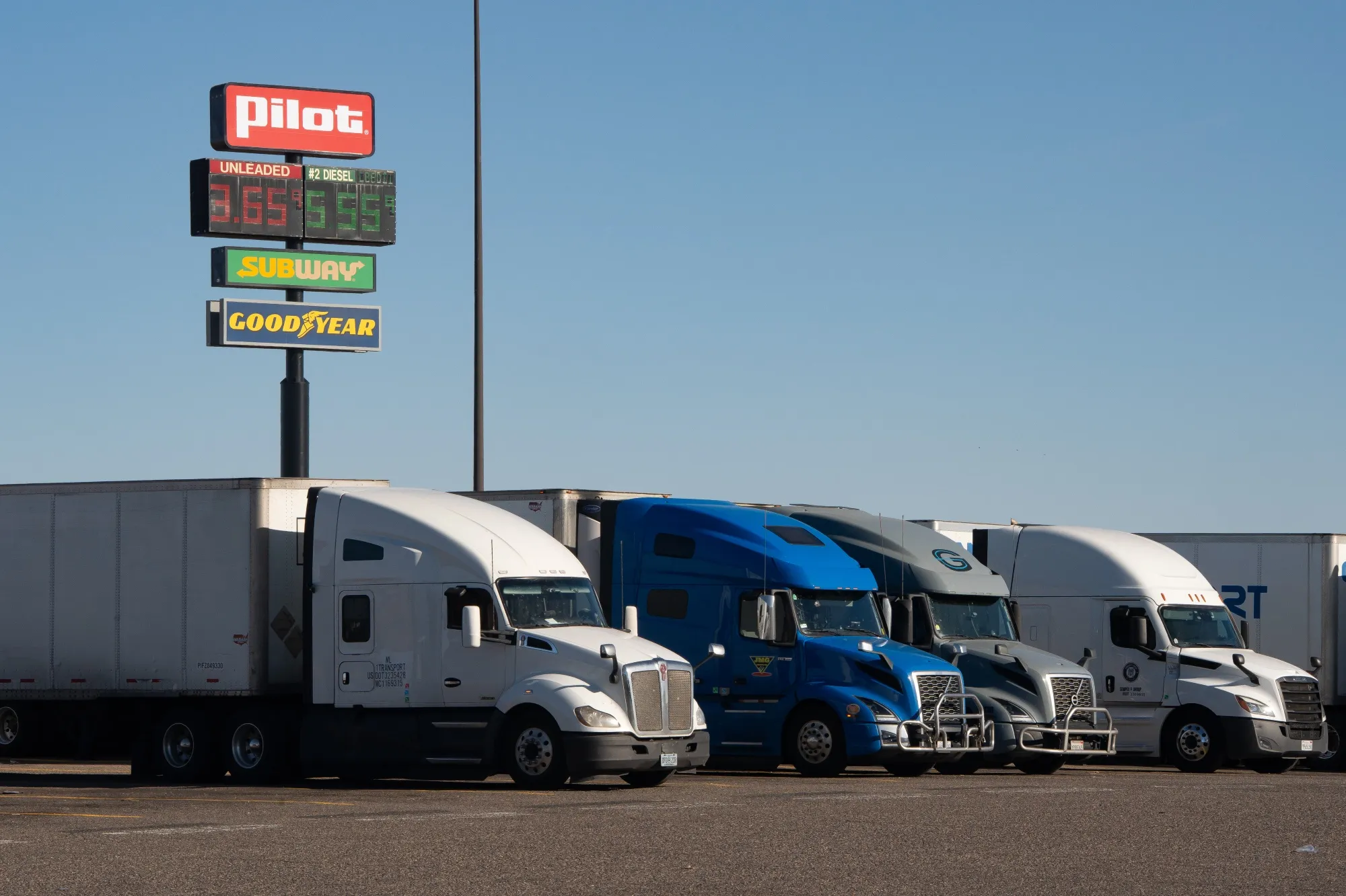 Prices of unleaded gasoline and diesel fuel at a gas station in Arizona on March 18.