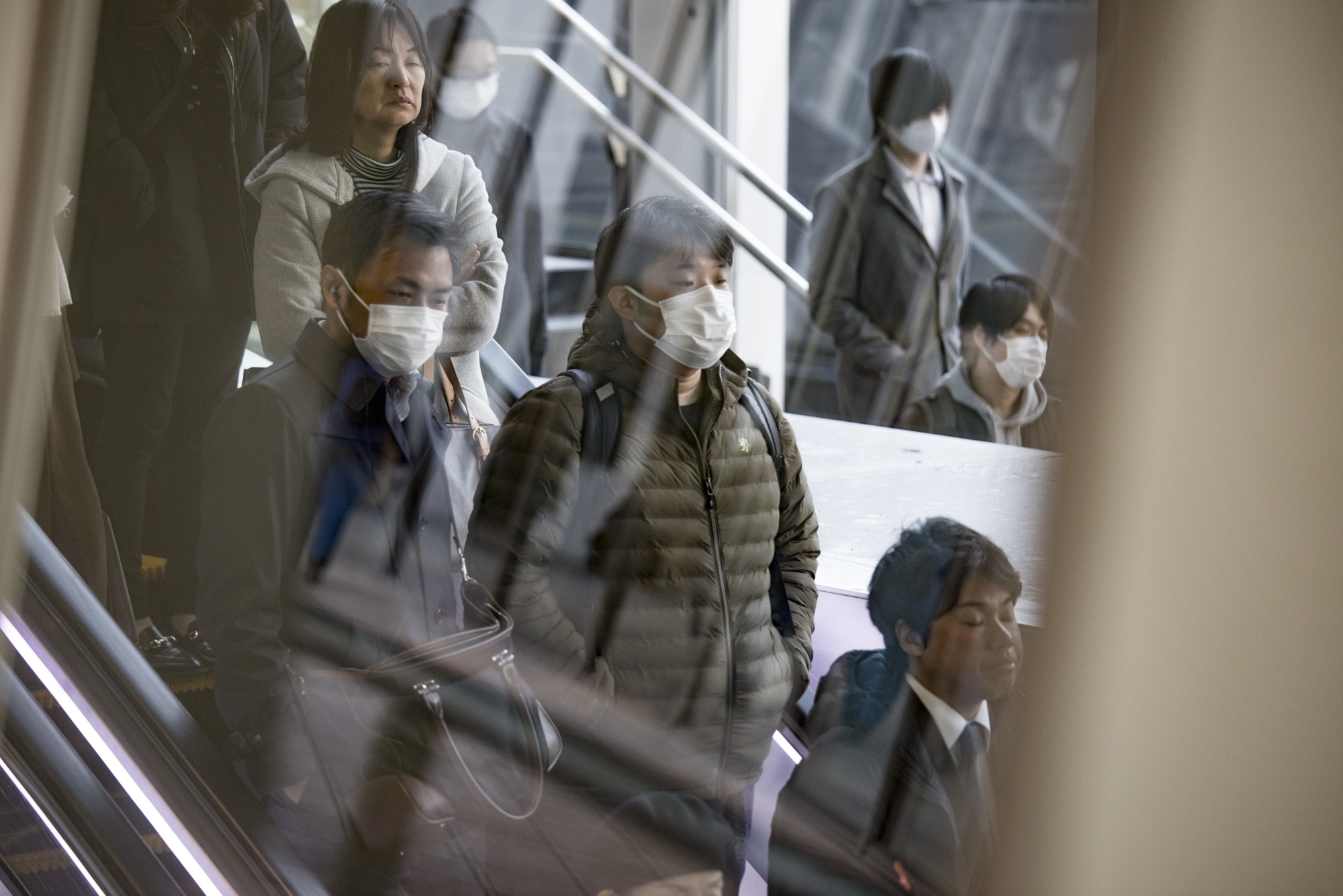 Commuters As Coronavirus And Sales Tax Hike Pushes Japan Toward Recession