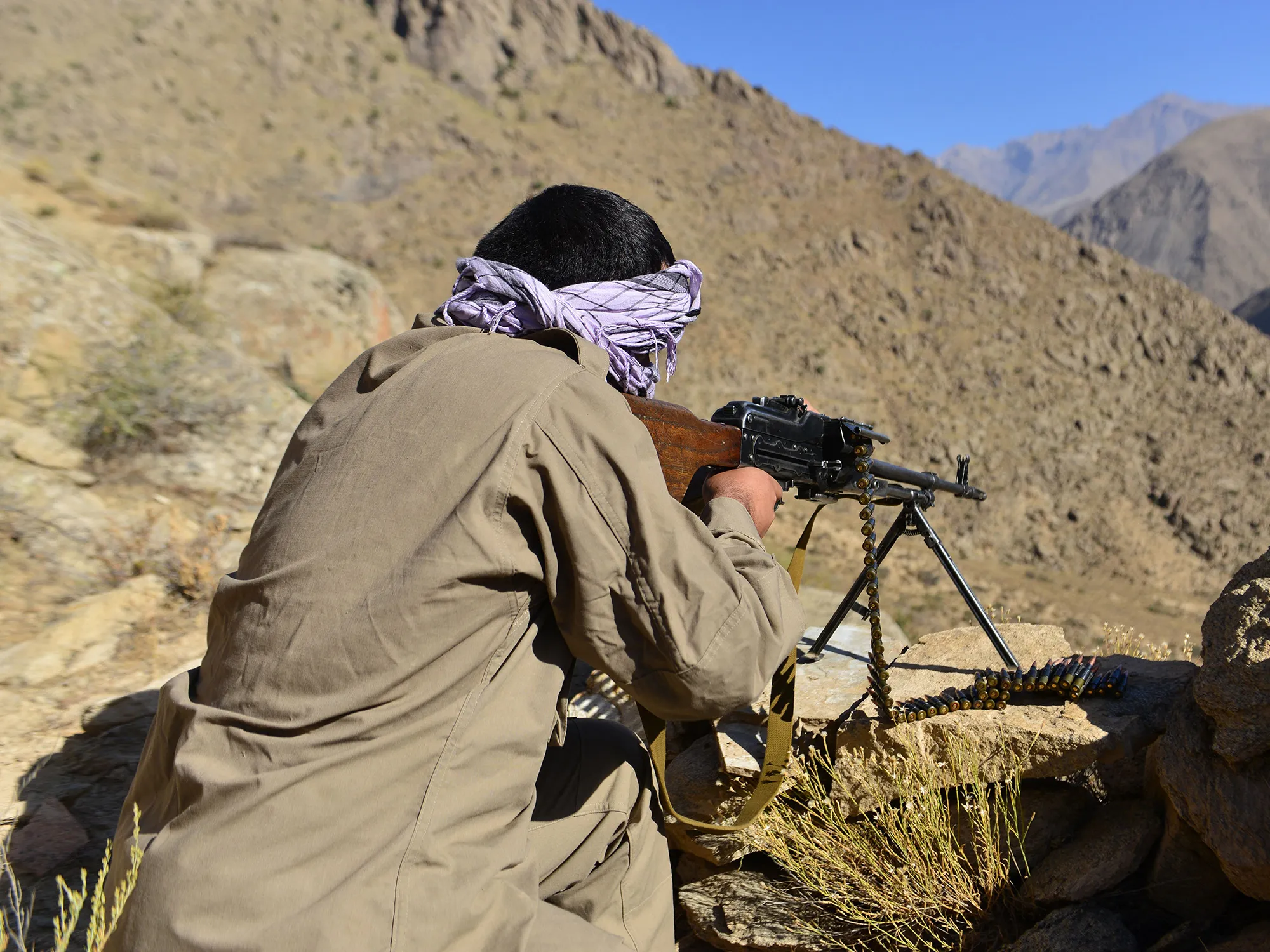 An Afghan resistance fighter in Panjshir province, Afghanistan, on Sept. 2