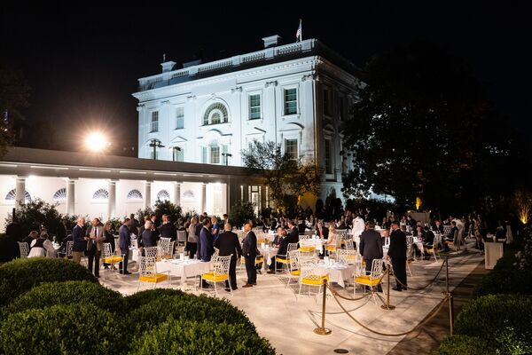 President Trump Hosts Dinner In Rose Garden
