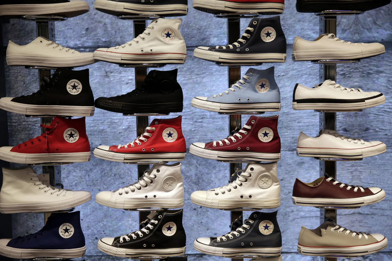 Converse Inc. shoes on display.
