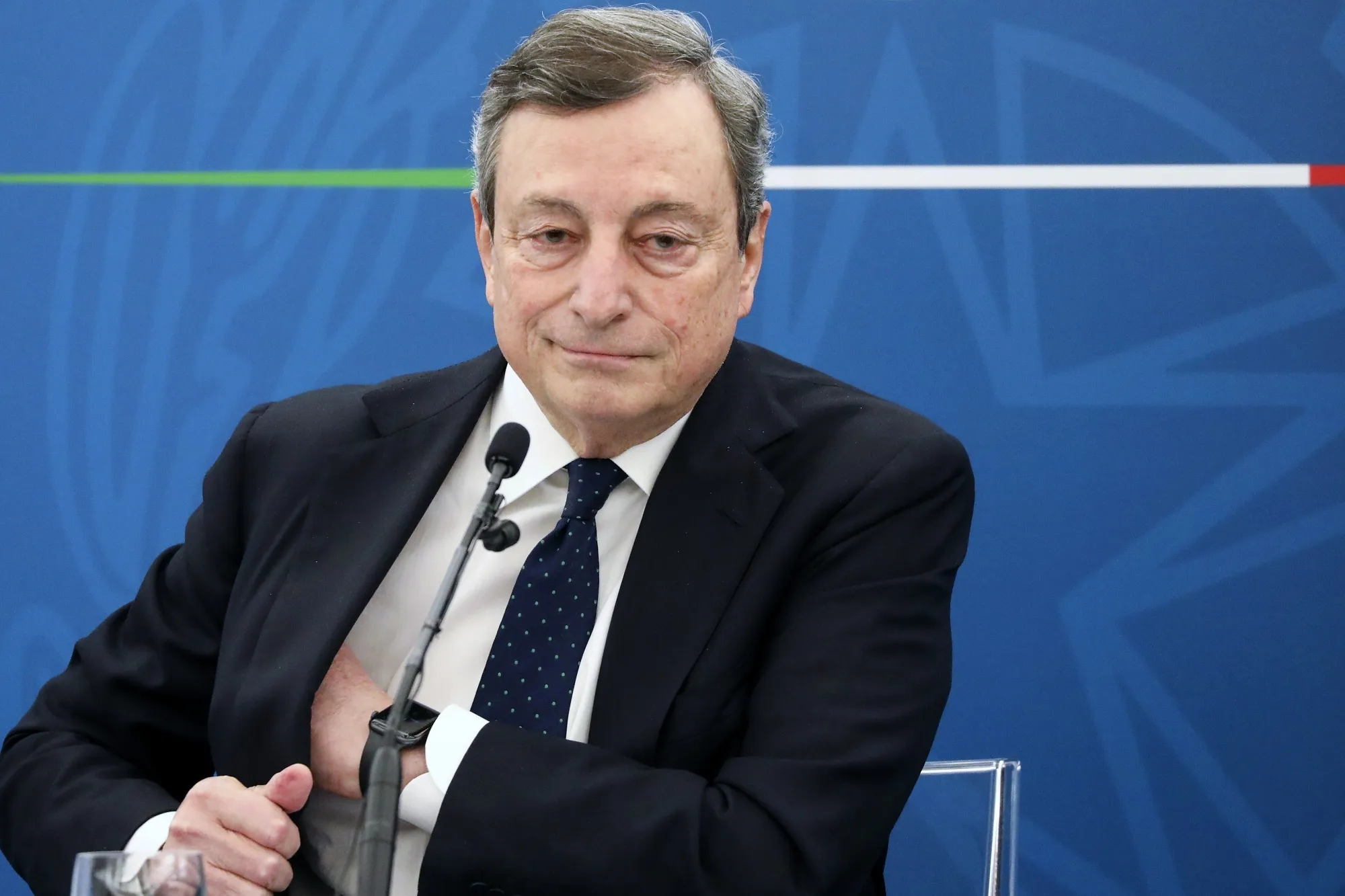 Mario Draghi at a news conference on March 19.