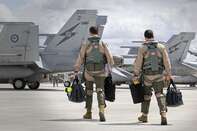 Air Force Aircraft & Personnel Depart For The Middle East