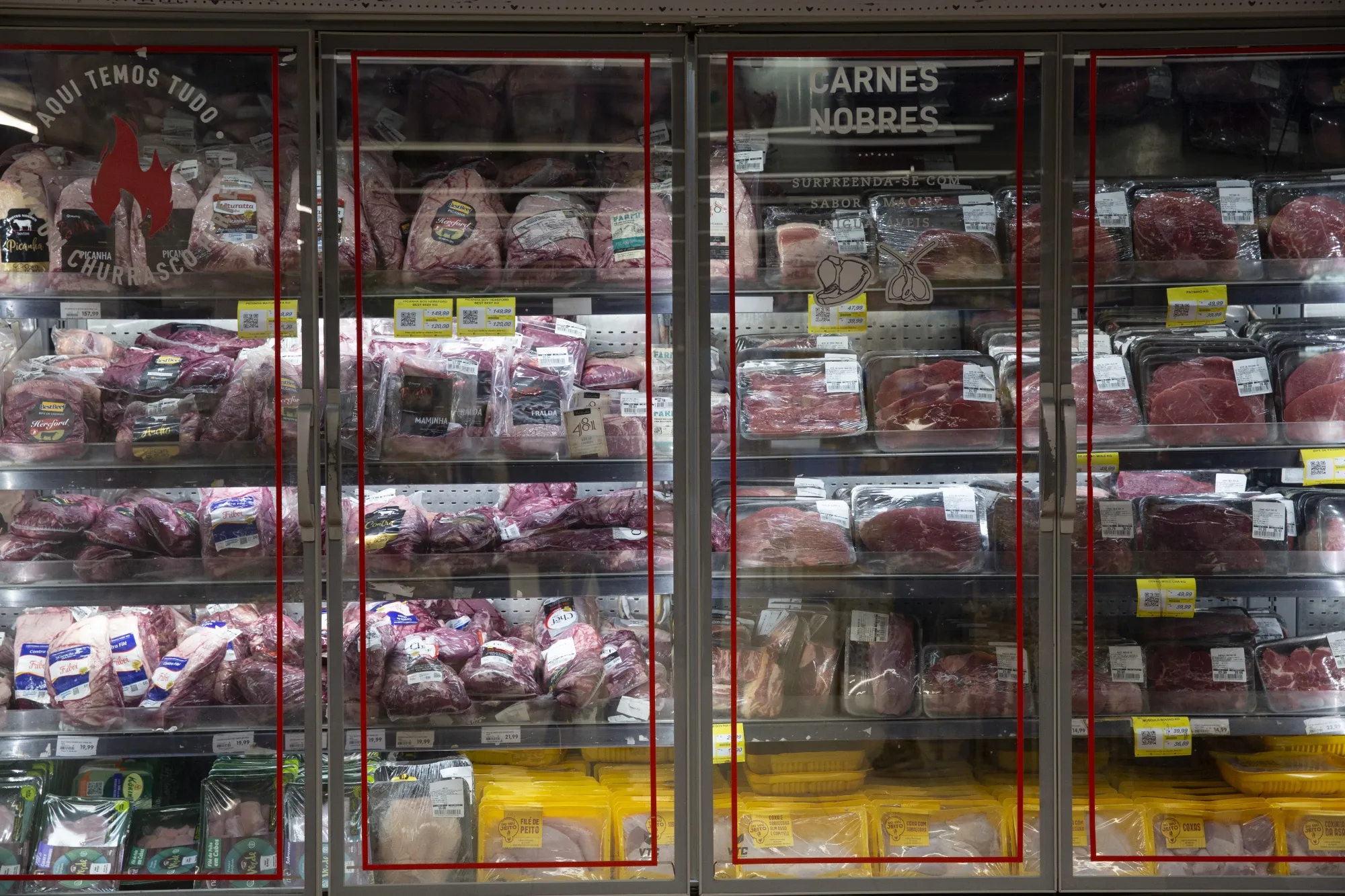 Meat for sale at a&nbsp;grocery store in Rio de Janeiro.