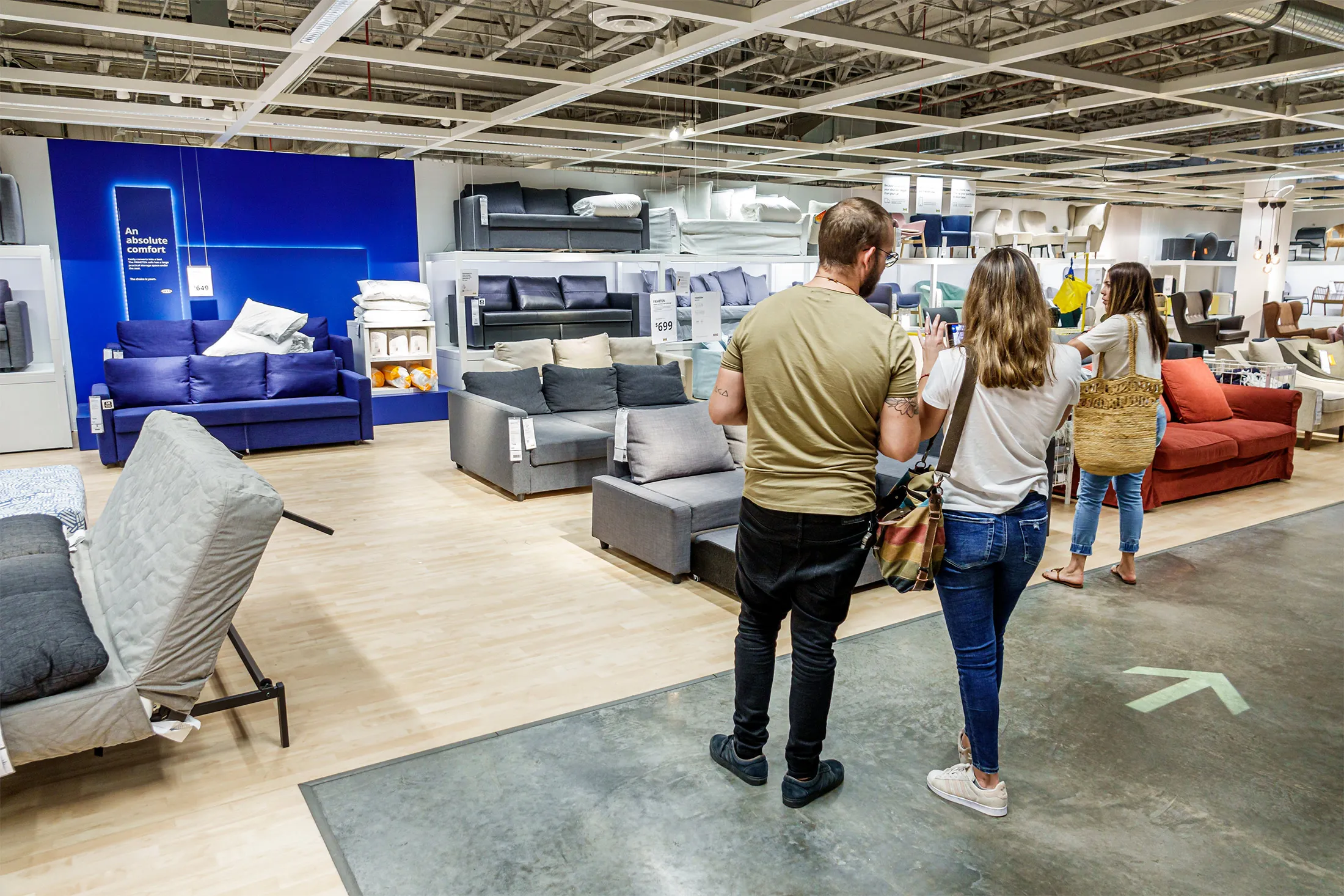 Shoppers browse furniture in Miami, Florida.
