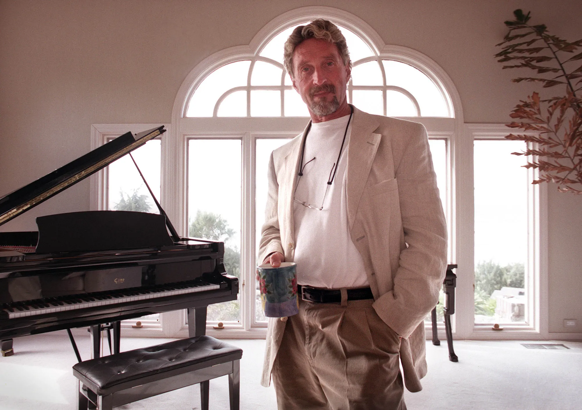 John McAfee at his Laselva Beach home near&nbsp;Santa Cruz&nbsp;in 2001.&nbsp;