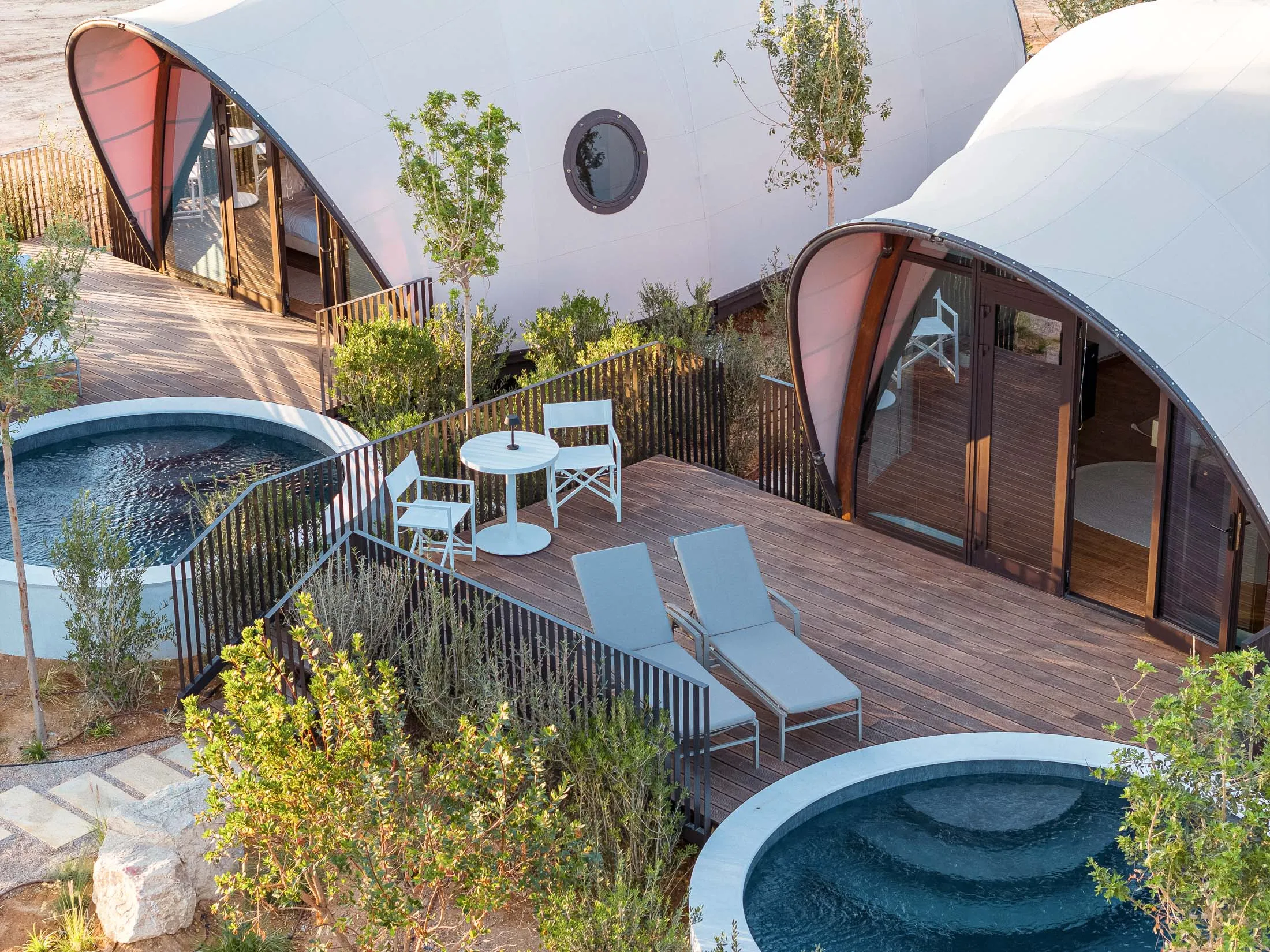 The glamping tents at 91 Athens Riviera are located on a beach&nbsp;not far from&nbsp;downtown Athens.
