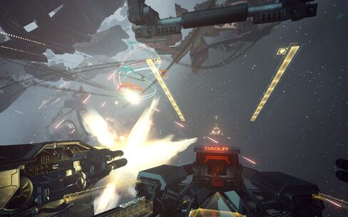 A screenshot from the upcoming virtual-reality game Eve: Valkyrie.