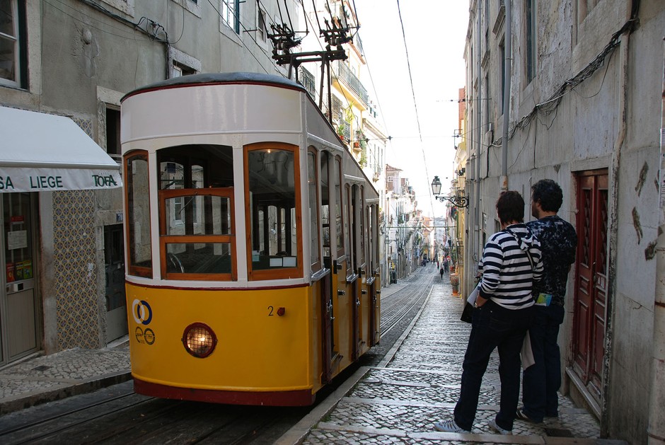 Tram in Lisbon's Bairro Alto, where noise complaints have prompted new rules for bars and clubs.