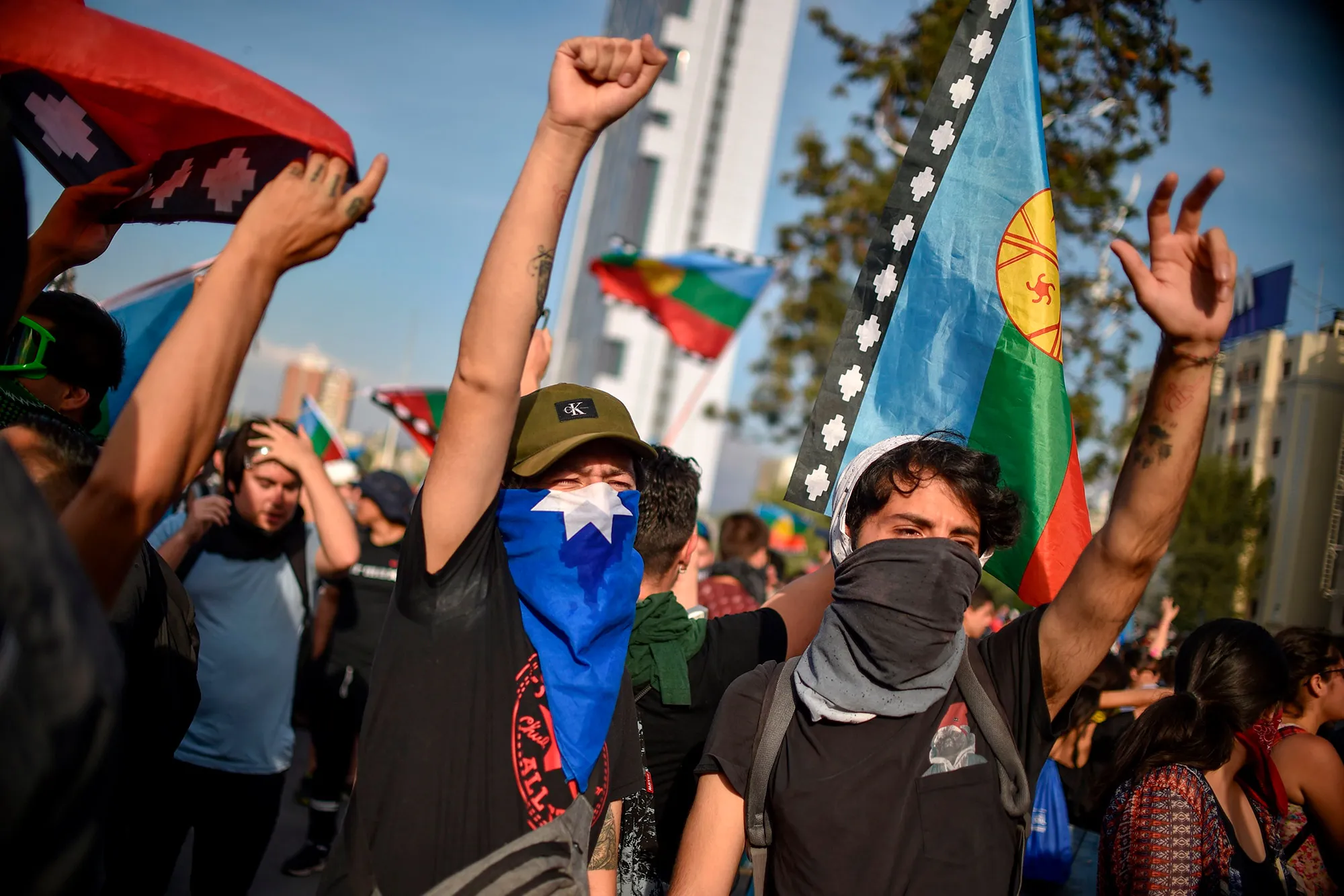 Demonstrators&nbsp;in Santiago, on Nov.&nbsp;14.&nbsp;