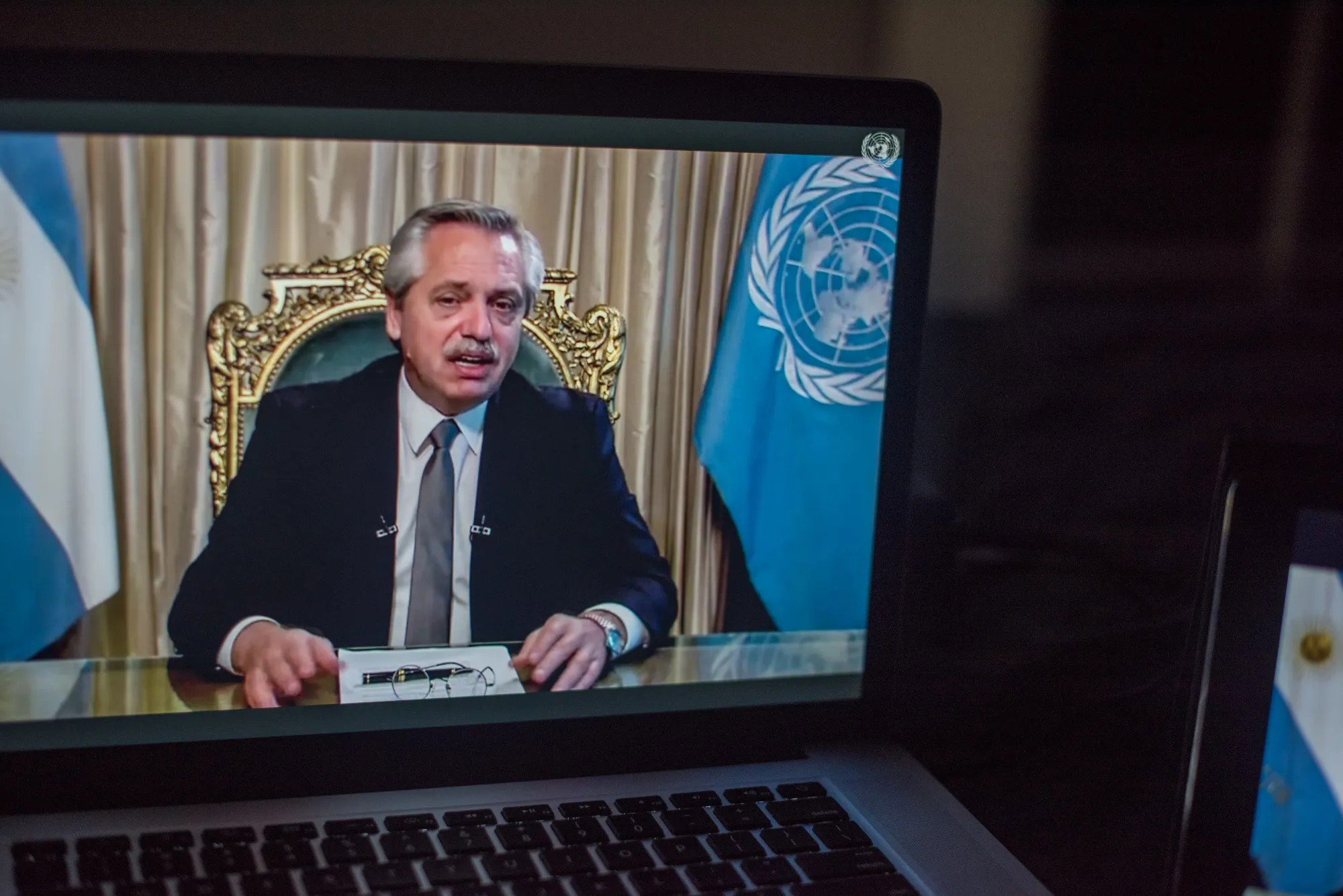 Alberto Fernandez during the United Nations General Assembly.