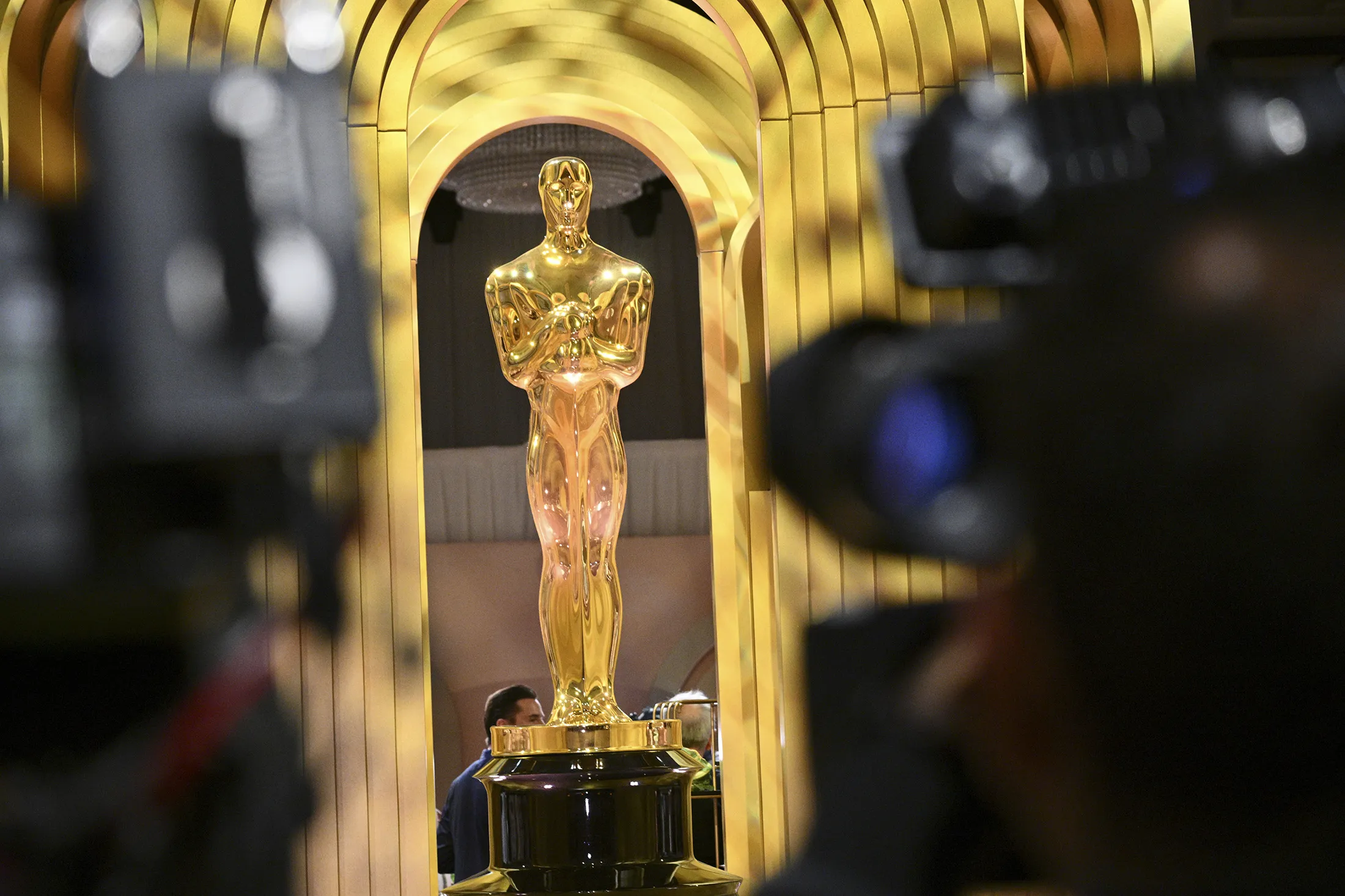 An Oscar statuette decoration at the 96th Oscars Governors Ball Preview at Ovation Hollywood in Los Angeles on March 5.