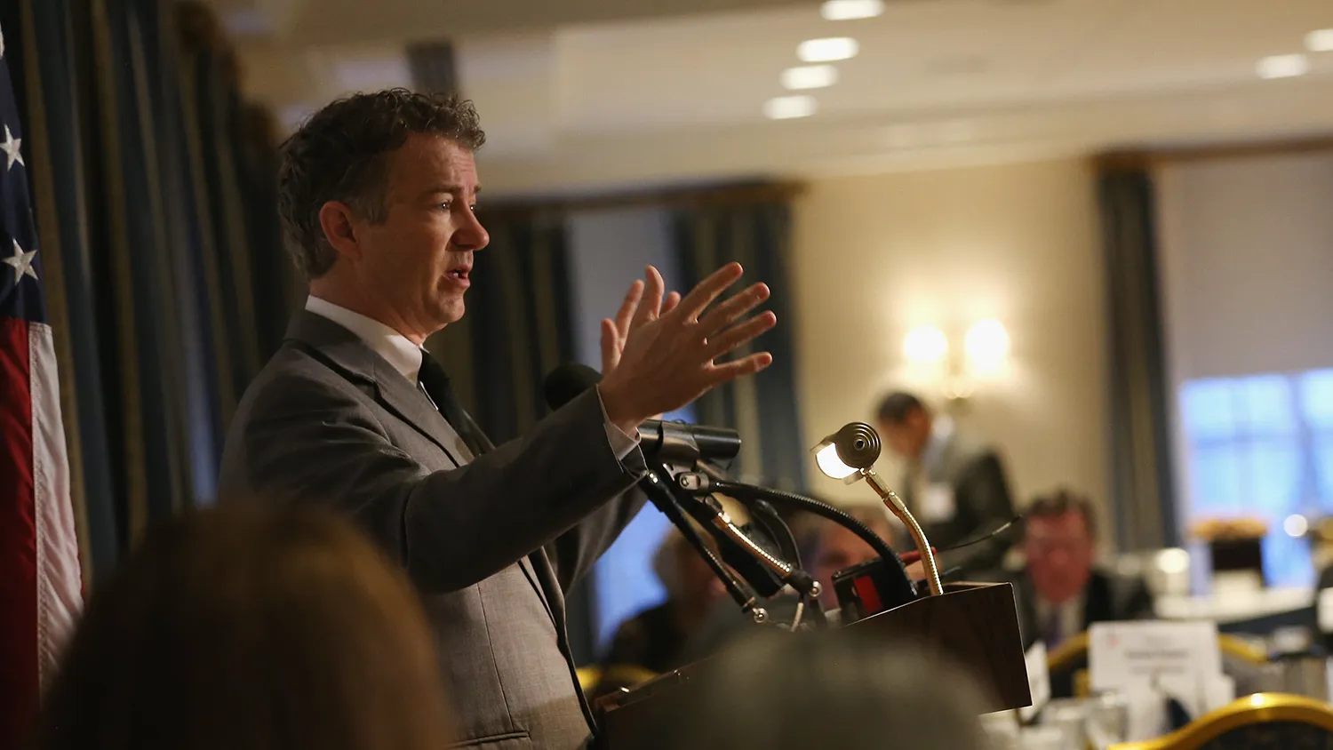Sen. Rand Paul (R-KY) speaks at a Ripon Society breakfast on Capitol Hill, January 21, 2015 in Washington, DC.

