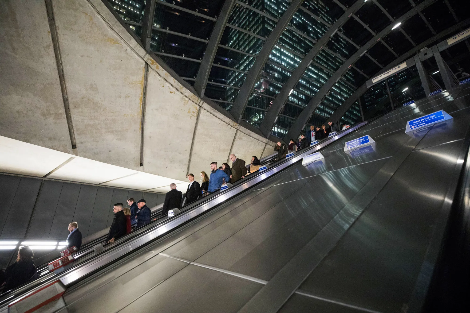 Canary Wharf Financial, Shopping & Business District Lit Up For A Winter Lights Festival