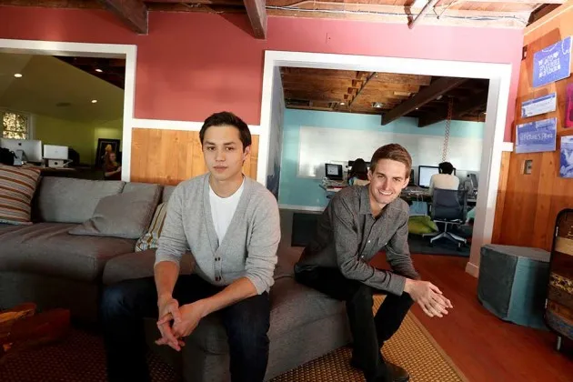 Snapchat co-creators Evan Spiegel and Bobby Murphy