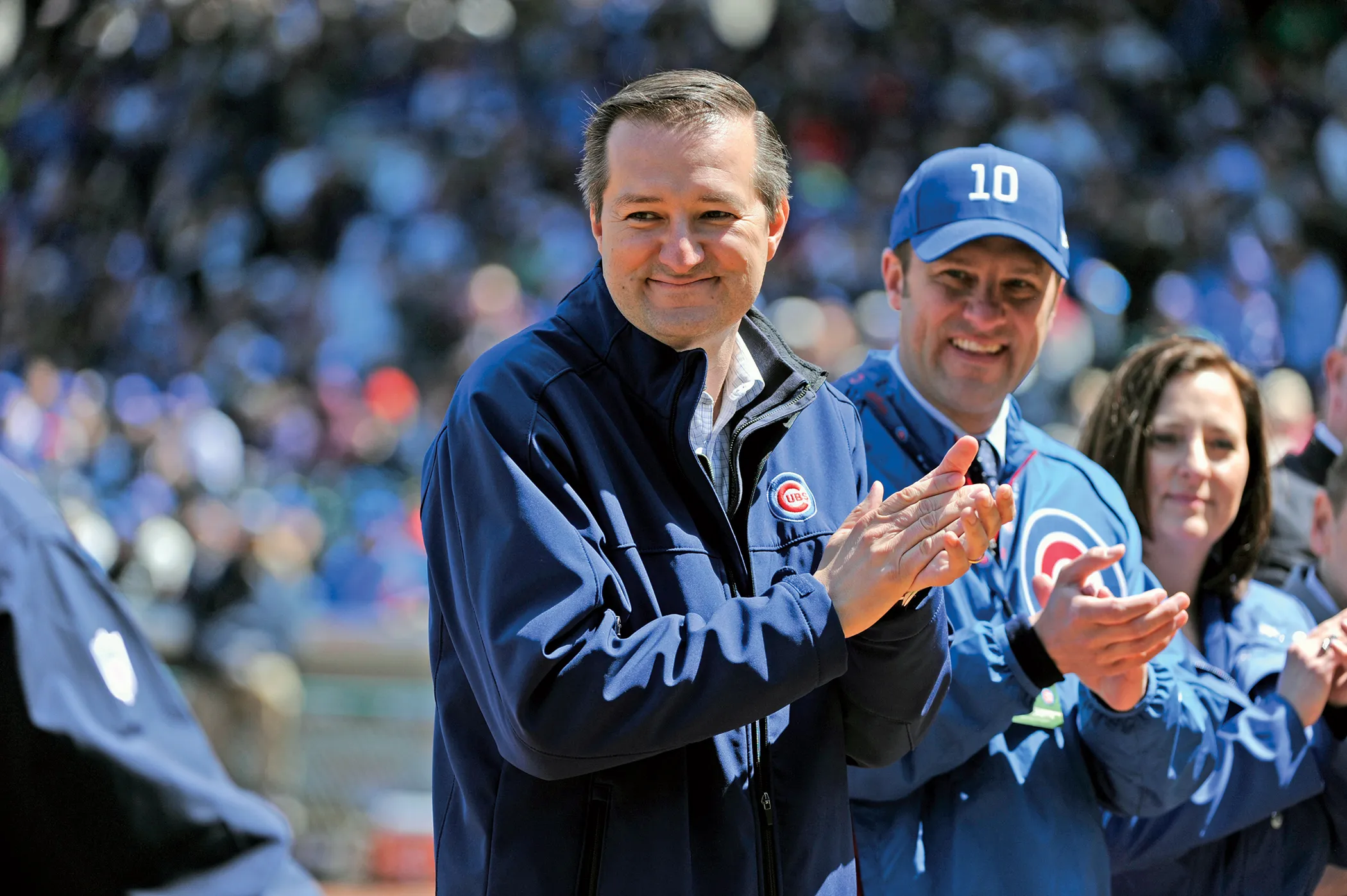 Tom Ricketts, left, attends a 2014 home game against the Arizona Diamondbacks.
