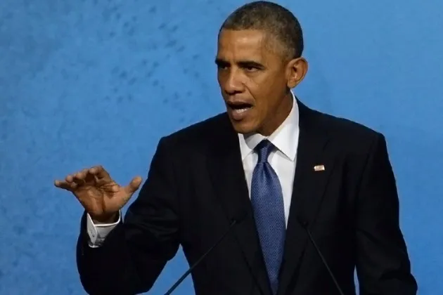 U.S. President Barack Obama speaks at the APEC CEO Summit on Nov. 10, 2014, in Beijing