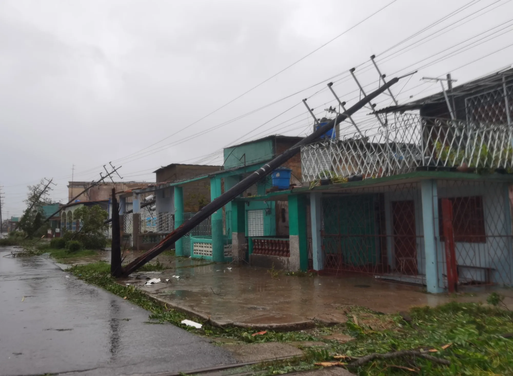 Fallen electricity lines after Hurricane Ian hit Pinar del Rio, Cuba, on Sept. 27.