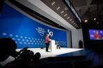 Angela Merkel delivers a speech in Davos, on Jan. 23.