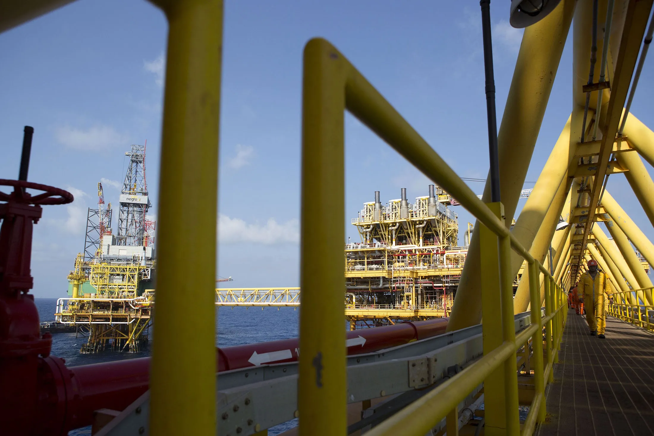 Pemex facilities in the Bay of Campeche, off the coast of Ciudad del Carmen, Mexico.&nbsp;