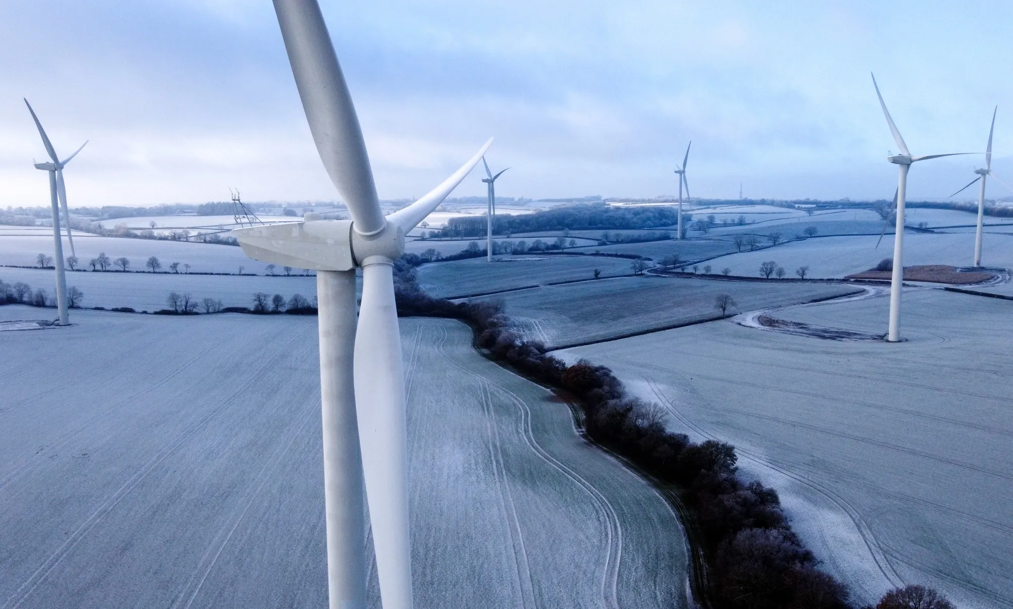 Wind turbines near Kettering, UK.