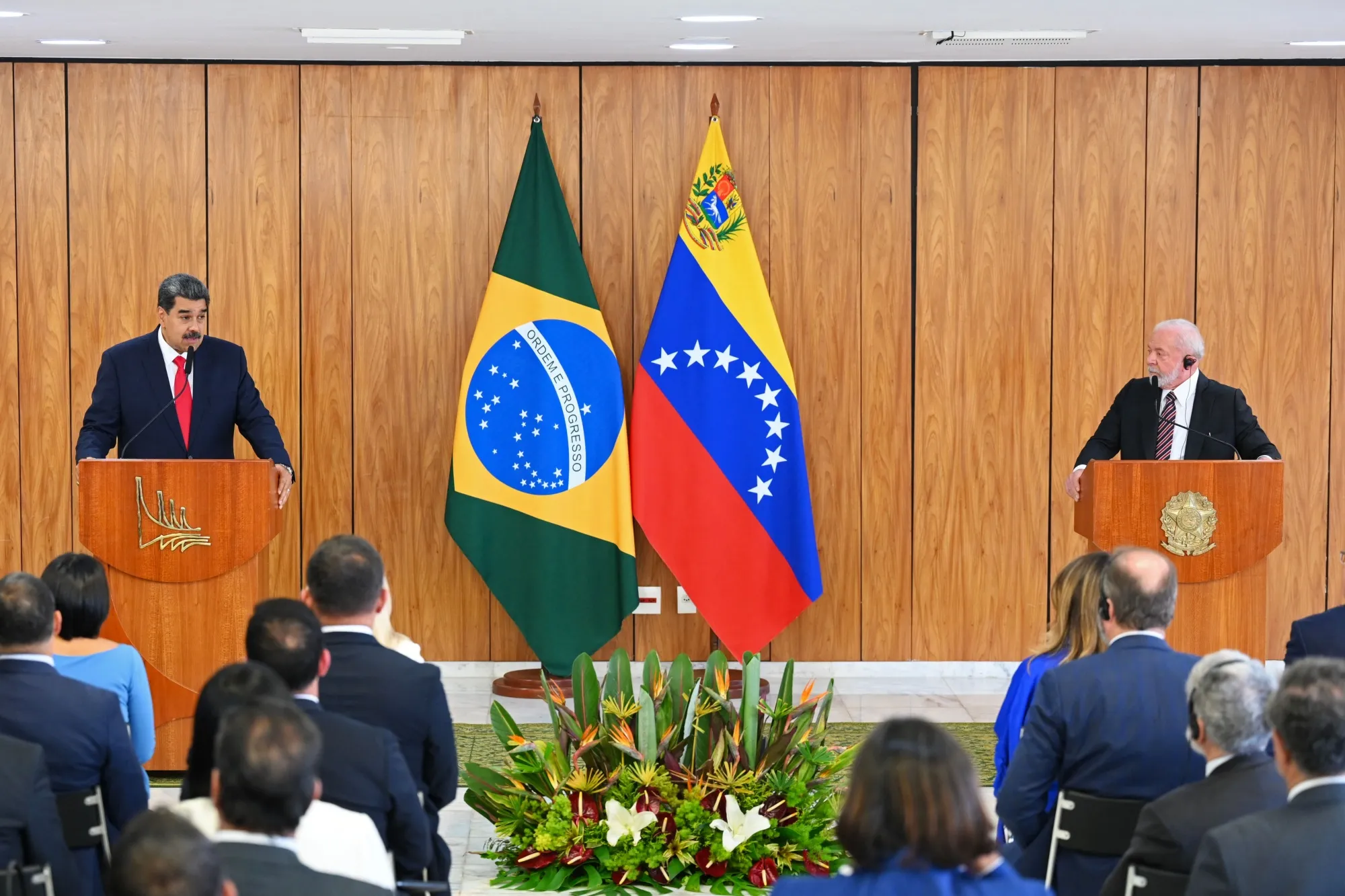Nicolas Maduro and Luiz Inacio Lula da Silva at the Planalto Palace in Brasilia in May 2023.