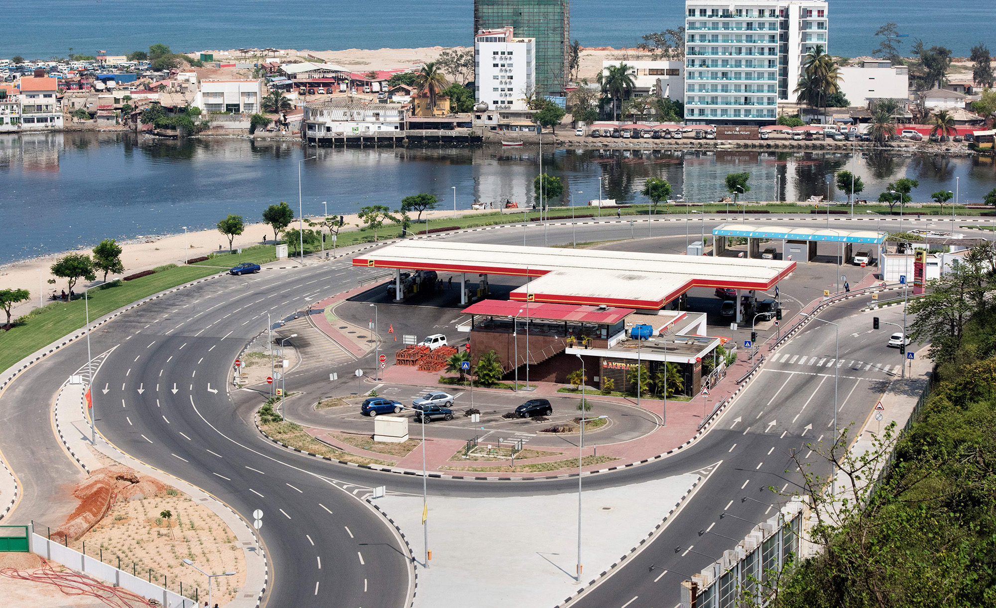 A Sonangol (Angolan national petrol and oil company) petrol station in the city of Luanda in the capital of Angola.