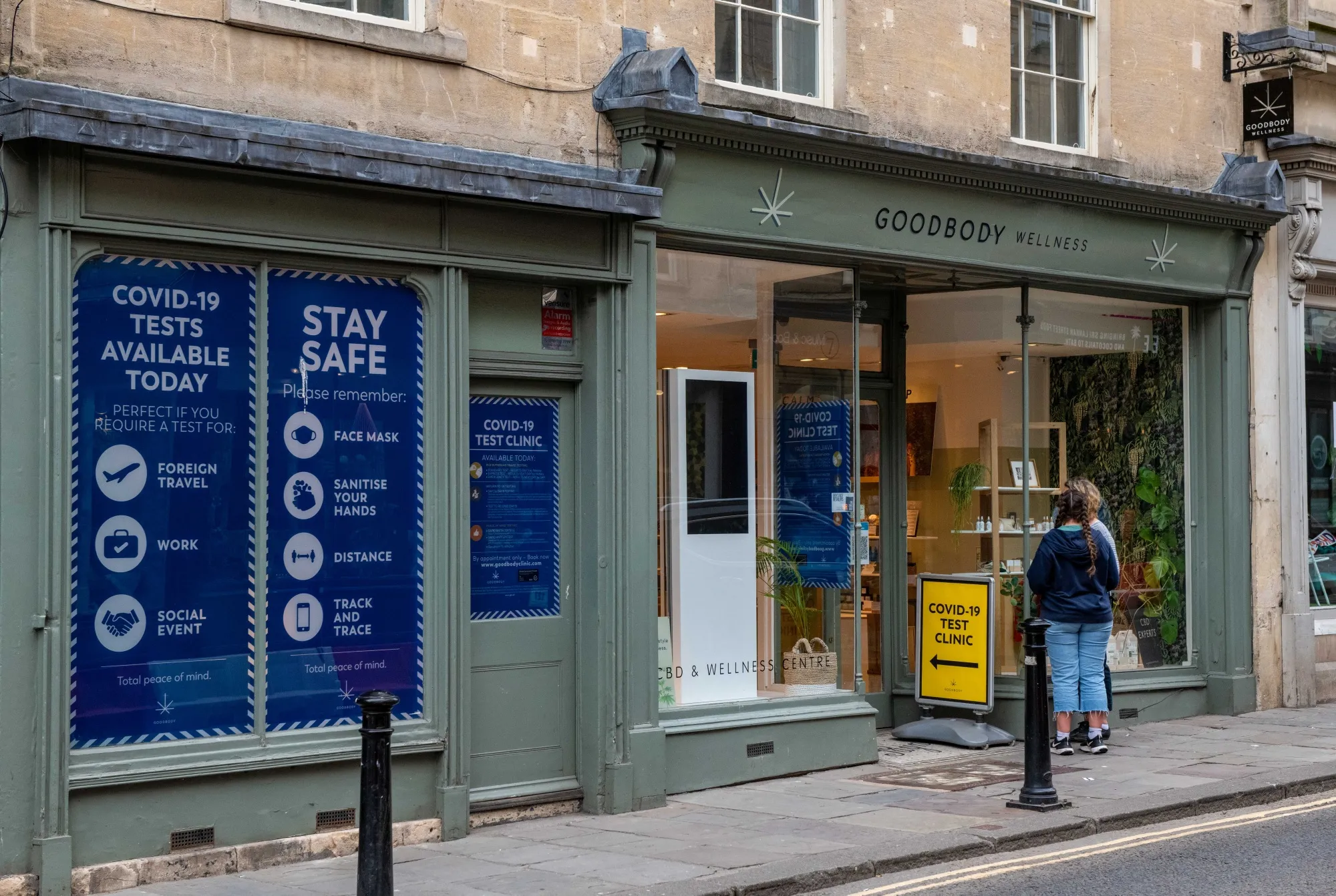 A covid-19 testing centre in Bath, U.K.