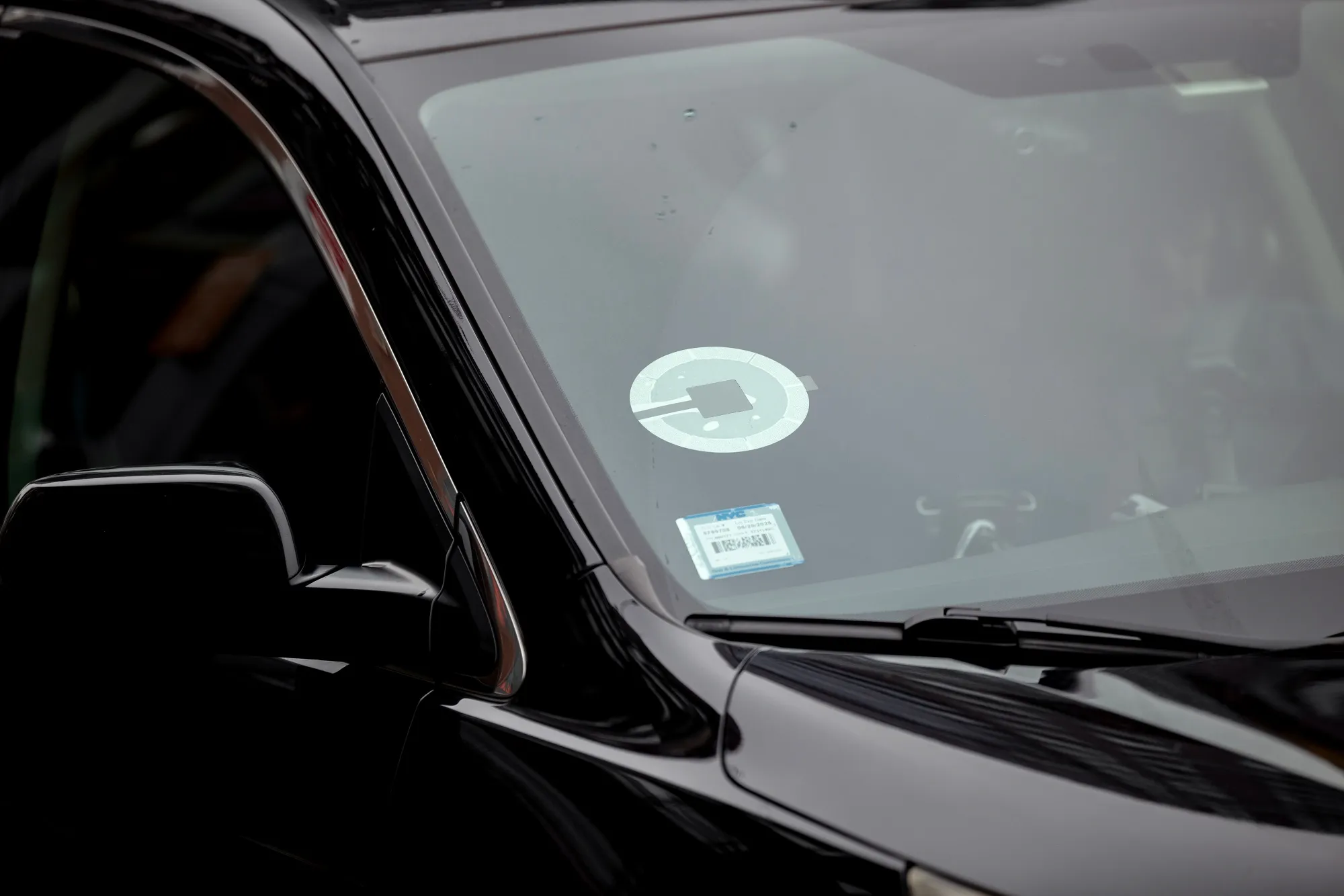 Uber signage on a vehicle in New York.