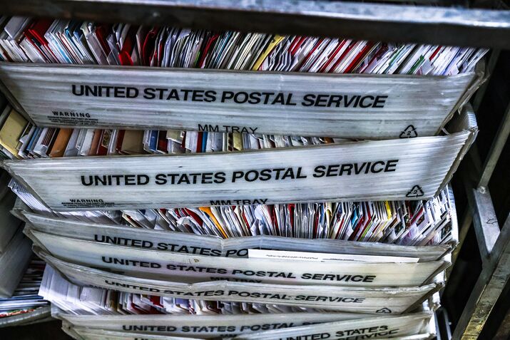 USPS Processing And Distribution Center During Holiday Season