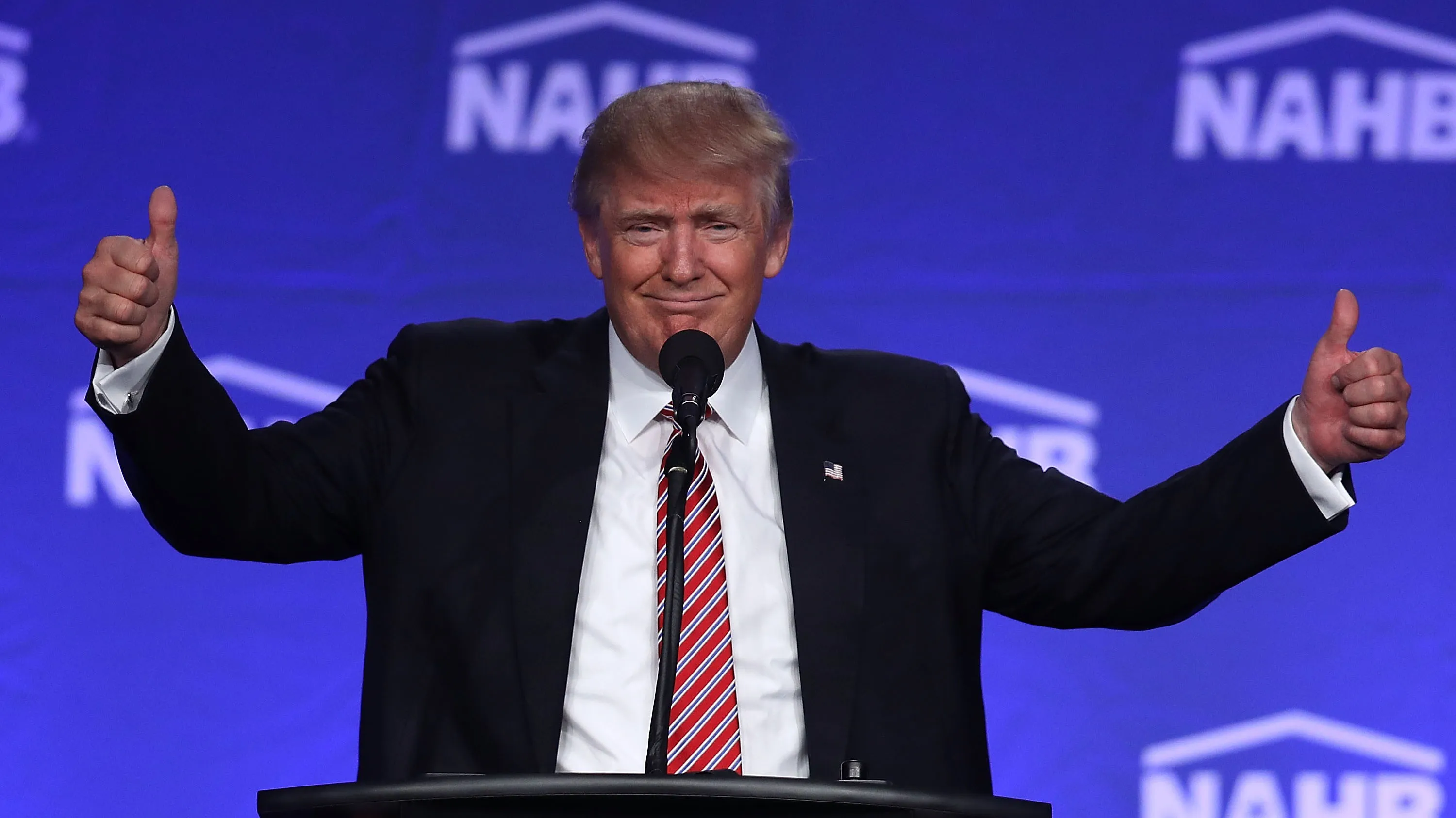 Republican presidential nominee Donald Trump speaks on Aug. 11, 2016, in Miami Beach, Florida.
