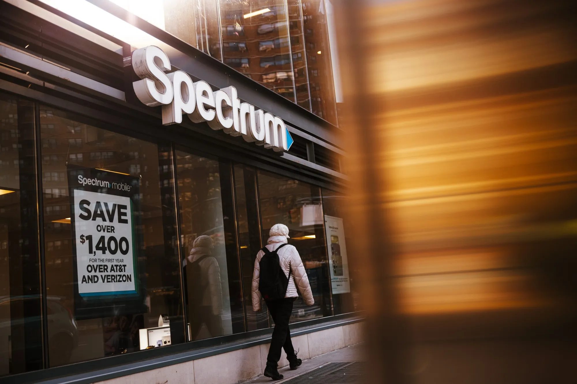 A Spectrum store in New York, US, on Tuesday, Feb. 6, 2024. Charter Communications Inc. released earnings figures on February 2.