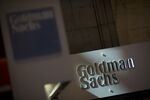 The Goldman Sachs & Co. logo on the floor of the New York Stock Exchange.
