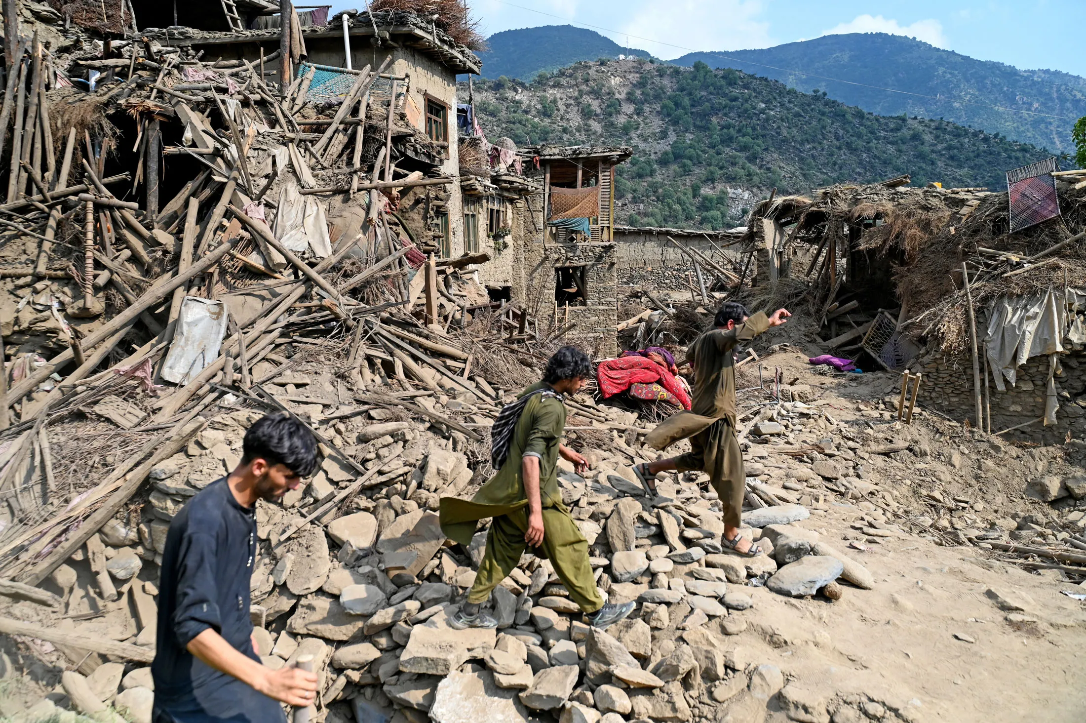 Destroyed buildings in Kunar province, Afghanistan, on Sept. 1.