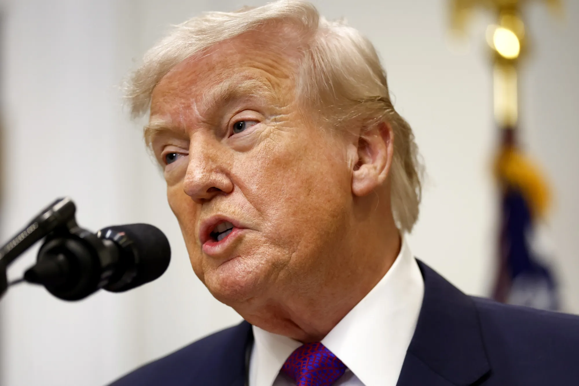 President Donald Trump speaks at the White House on Thursday. 