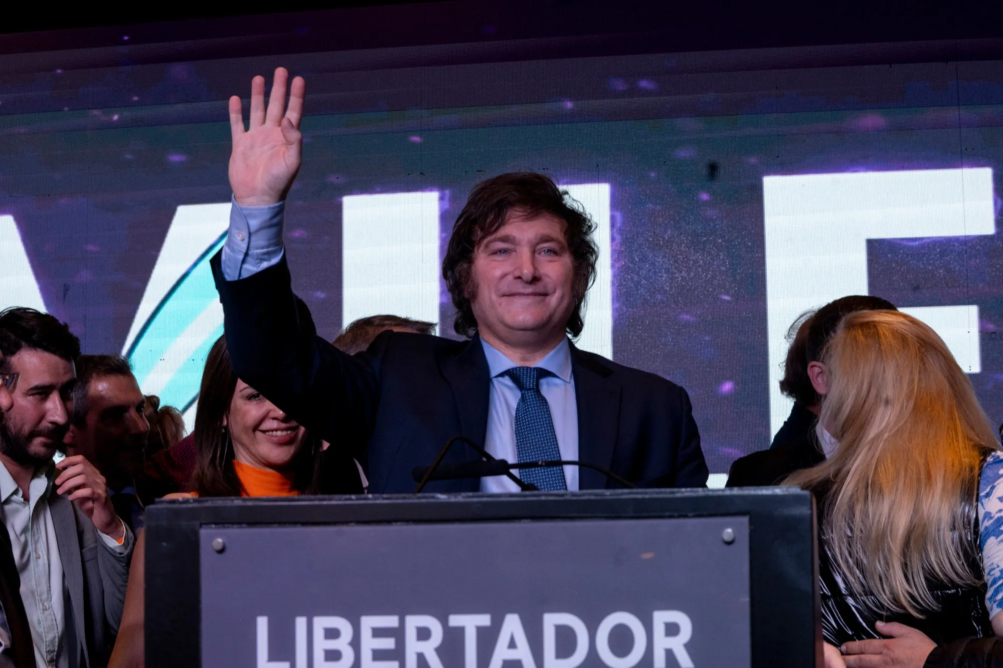 Javier Milei at an election rally in Buenos Aires on Oct. 22.