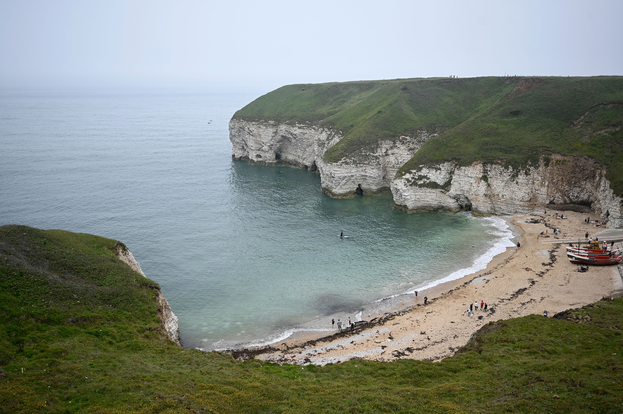 A cove at Flamborough Head near the village of Flamborough, England, on June 15.&nbsp;The U.K. Coastguard launched a search and rescue operation to find the pilot of a U.S. fighter jet that crashed in the North Sea&nbsp;off the East Yorkshire coast.&nbsp;