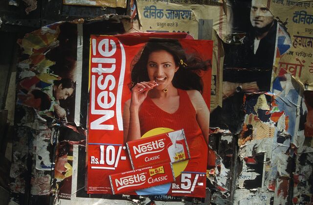 A poster advertising Nestle chocolate, in 2001. 