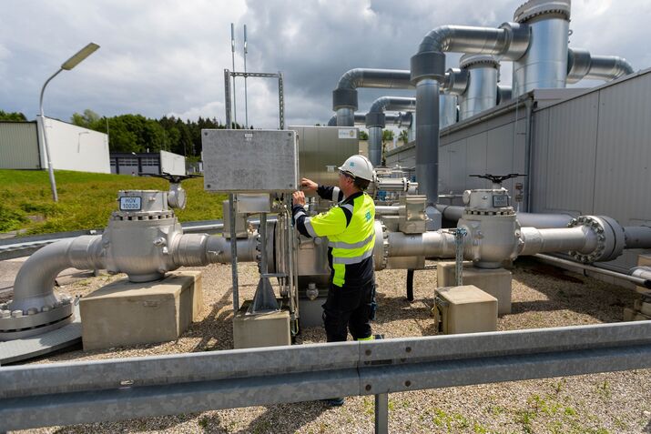 A gas storage facility in Muhldorf, Germany.