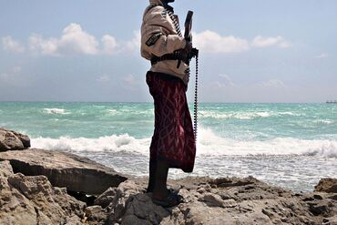 An armed Somali pirate in 2010.