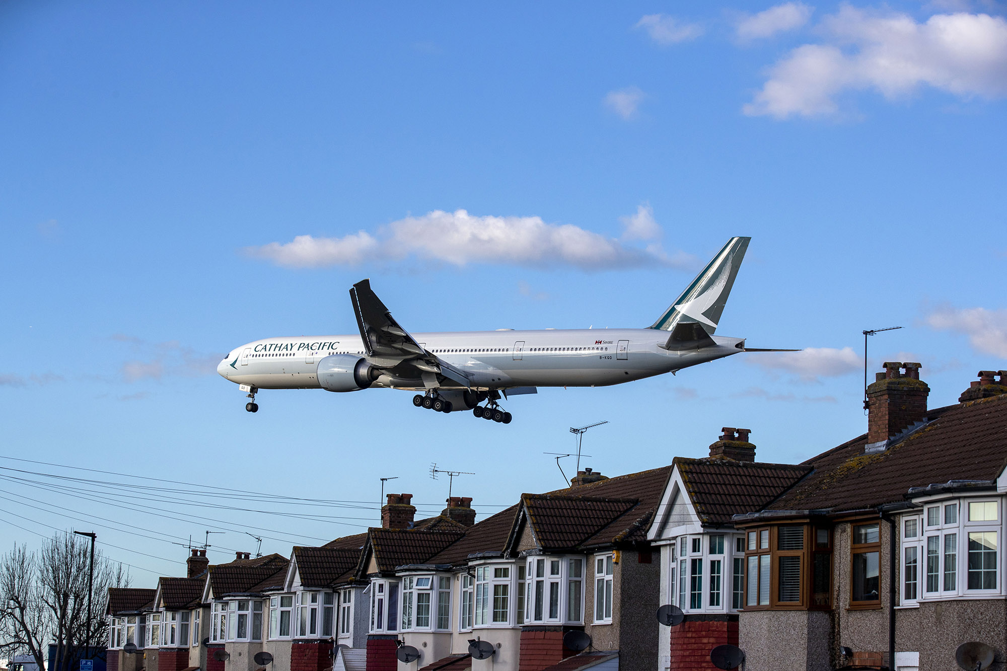 A Cathay Pacific Boeing 777 near&nbsp;Heathrow Airport, London.&nbsp;