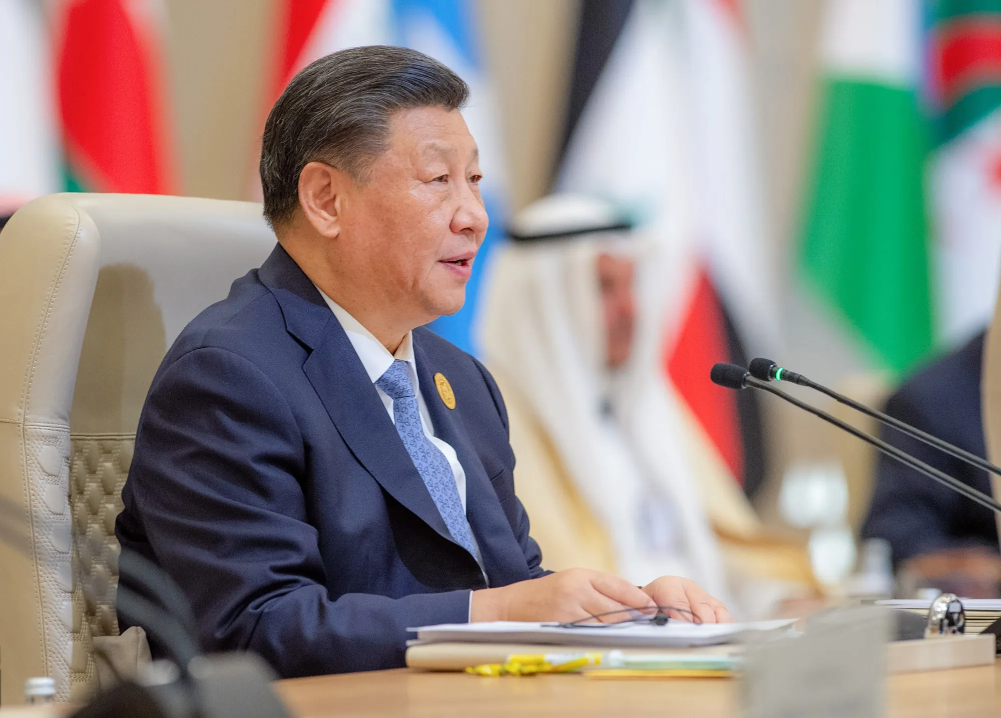 Xi Jinping at the first China-Arab States forum in Riyadh in 2022.