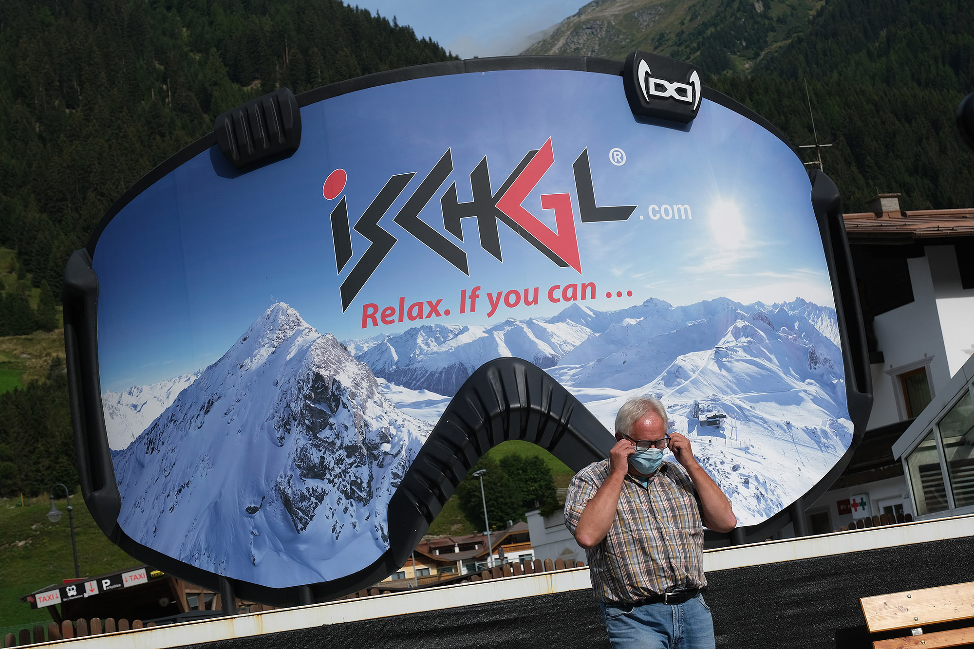 An advertisement at the&nbsp;Ischgl ski resort, Austria on Sept. 10.