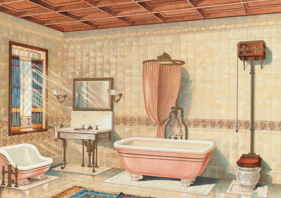 A state-of-the-art bathroom of the late 1800s, when concerns about hygiene and infectious disease began to reshape American homes.