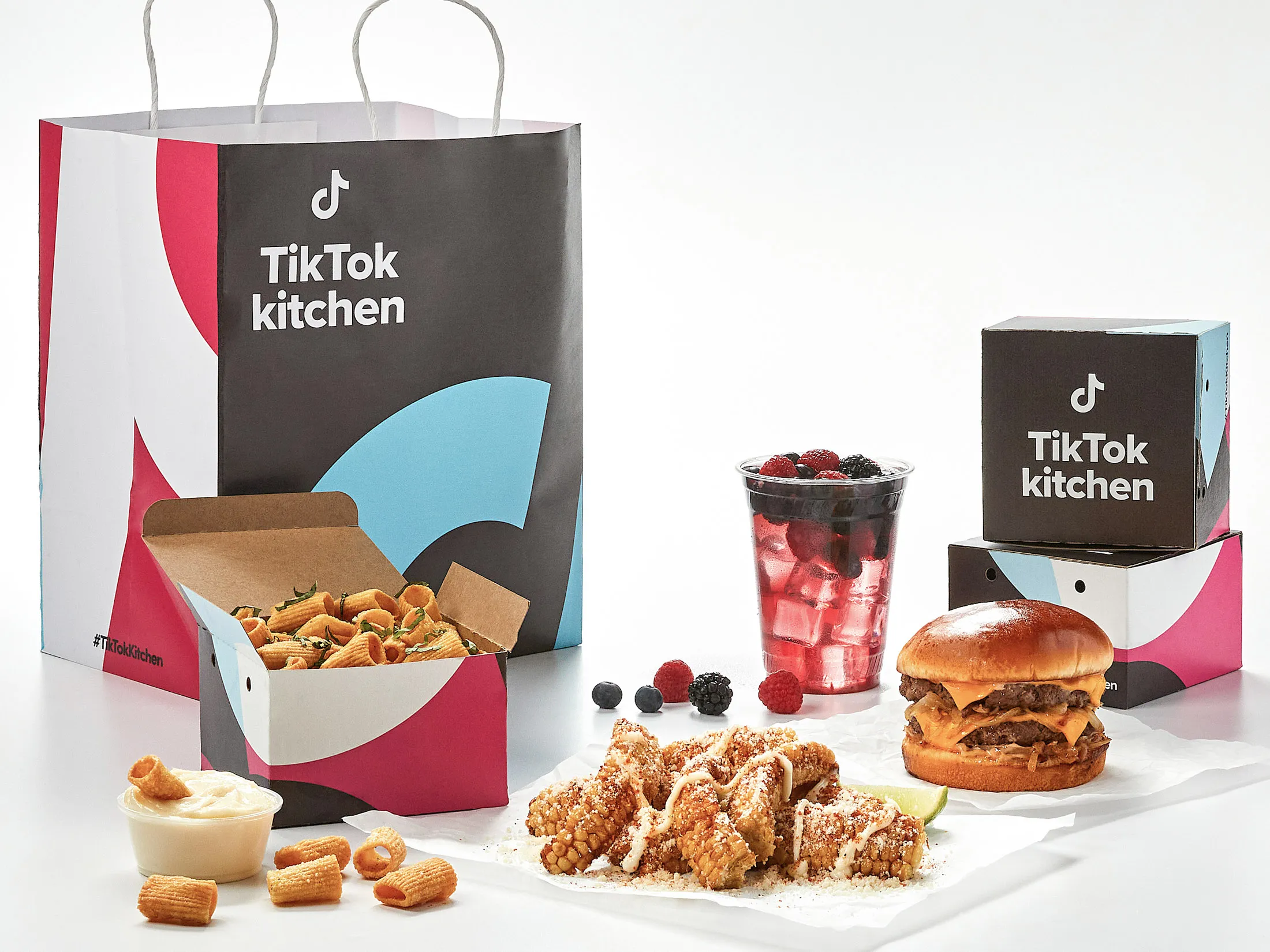 At TikTok Kitchen, menu items are based on viral videos. Projected opening dishes include pasta chips with dip, corn ribs,&nbsp;
and a smash burger.