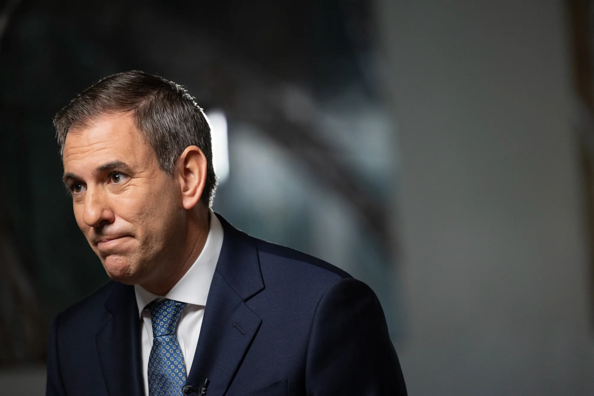 Jim Chalmers, Australia's treasurer, during an interview at Parliament House in Canberra, Australia, on Sunday, March 23, 2025.